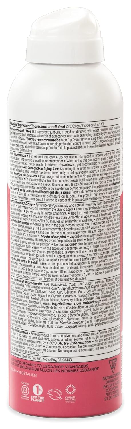 30, (6 oz) All Good Baby & Kids Sunscreen Spray - UVA/UVB Broad Spectrum, SPF Zinc Oxide, Coral Reef Friendly, Water