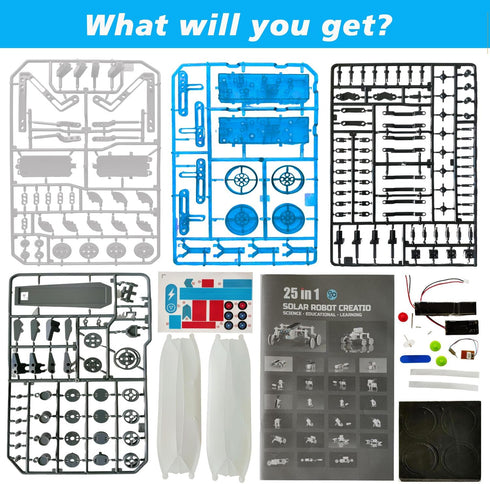 Hechify 25-in-1 8-12, 8-13, Set 8 9 10 11 12 STEM Education Solar Power Toys for Boys Age Science Kits Robots Toys