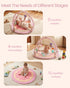 4-in-1 Tummy Baby Play Mat & Baby Play Gym,Baby Girl Play Mat Activity Gym, Pink Donut Time Mat for Babies