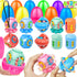12 Pack 3.4" Jumbo Filled Easter Eggs with Toys Magic Bean Cubes,
