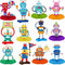 12 Pieces Robot Birthday Party Supplies: Honeycomb Centerpieces and Decorations for Kids Birthday Party