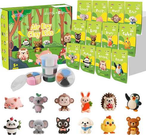 Air Dry Clay Kit, 12 Animals Modeling Clay for Kids, Model Magic