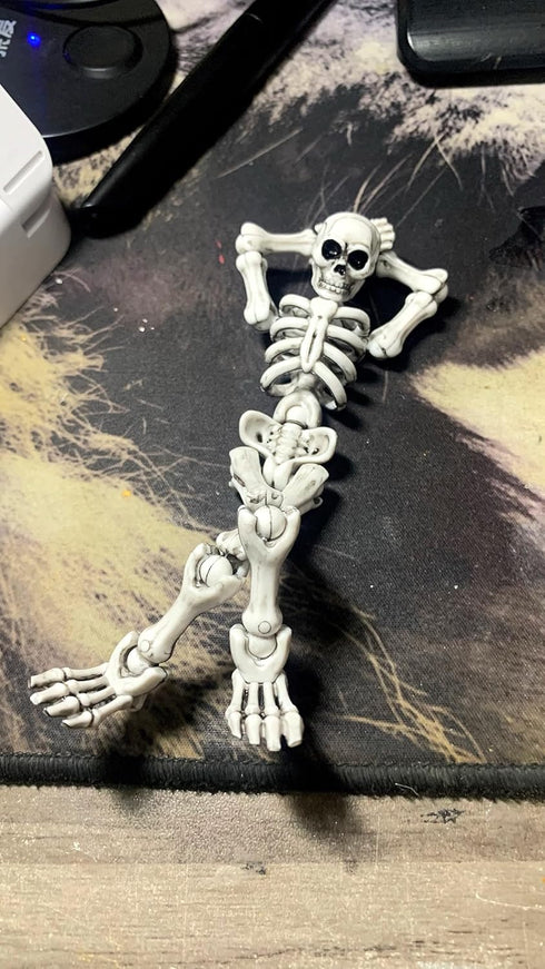 QWZFirst T13 5.12-in Sets (1pcs) Skeleton Action Figure, Movable Articulated Human Skeleton, Action Figure Wearing