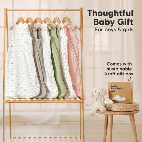 2-Pack 100% 0.5TOG 18-24 Organic Baby Sleep Sacks, Cotton - Soft & Breathable Baby Wearable Blanket, Toddler Sleeping