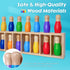 pamexin 7 Family Games for Kids, Wooden Bowling Color Matching Game with Bright Pins and Storage Bag, Family Board