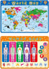 Patelai 4 Pcs Kids Placemats - Educational Non-Slip, Washable, Reusable Plastic for Dining Table, Learning
