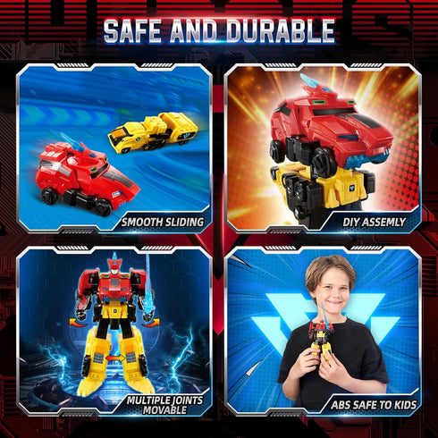 2-in-1 7.48-inch 5+, QUANTUM HEROES DINOSTER Transforming Toys, Transforming Robot Raptor Tron, Action Figure