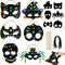 MGparty Halloween Crafts, 24PCS Rainbow Scratch Mask Magic Scratch Paper Art for Kids Birthday Classroom Decoration