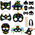 MGparty Halloween Crafts, 24PCS Rainbow Scratch Mask Magic Scratch Paper Art for Kids Birthday Classroom Decoration