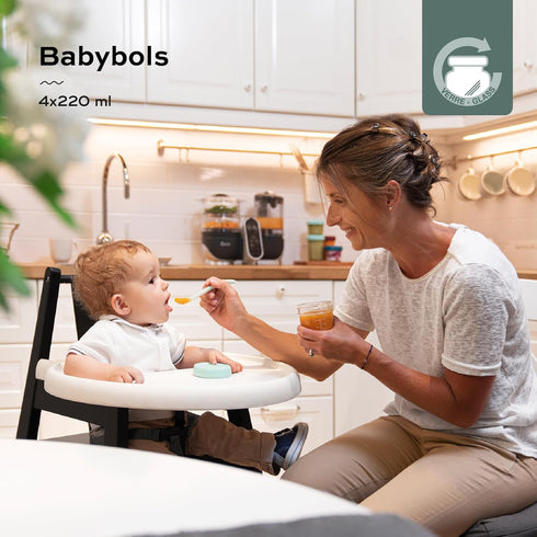 Set 4 (8oz Babymoov Baby Glass Food Jars, of Each) BPA-Free Storage Containers, Leakproof Lids, Microwave, Freezer