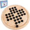 Offelec Wooden Solitaire Board Game with 33 Piece Black Glass Marbles Classic