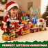 Set-1461PCS Countdown Sets Christmas Train Building Block Surprise Christmas Toys with LED Light Collectible Holiday