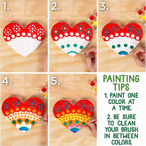 7-Inch 6 8+ Creative Roots Mosaic Heart Stepping Stone, Includes Ceramic Stepping Stone & Vibrant Paints, Mosaic