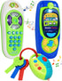 Click N' Play Pretend Play Cell Phone, TV Remote & Car Key Accessory Playset for Kids, Set of 3 with Lights & Sounds