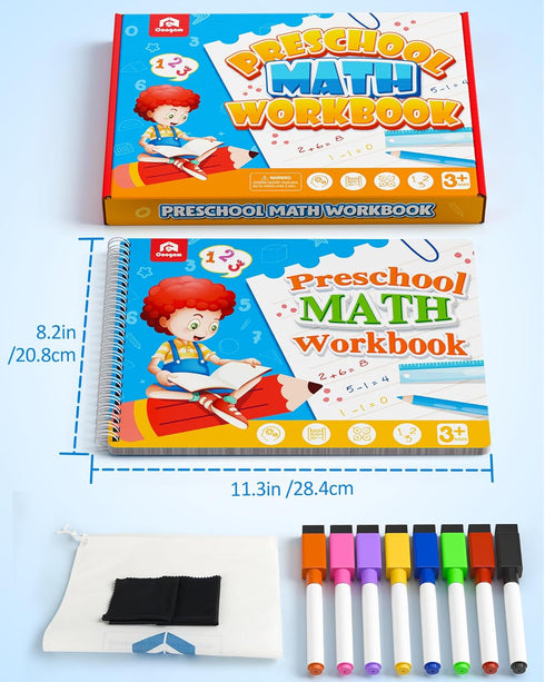 3-8, Coogam Math Learning Game for Kids Age Number Tracing Handwriting Practice Workbook, Math Addition