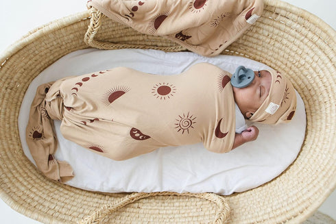 Set Leyl&Ari Stretchy Swaddle Blanket Hat | Receiving Blankets for Newborn Babies | Jersey Swaddle Blanket