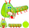 Kiddey Caterpillar Kids Play Tunnel and Tent, 2 Pc. Crawl Through Baby Ball Pit for Toddlers
