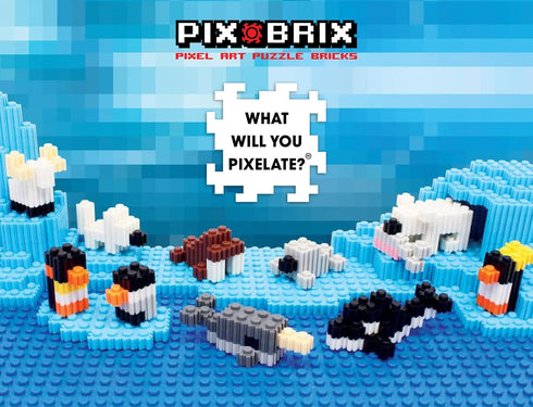 Pix Brix Pixel Art Puzzle Bricks - Animals and Arctic Pixel Playscene, 1,906 Pieces, STEM Toys for Ages 6+