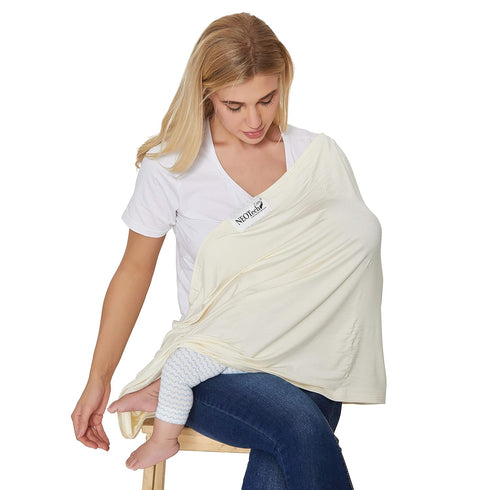 NeoTech Care Baby Nursing Cover, Soft Fabric Breastfeeding Scarf (Beige)