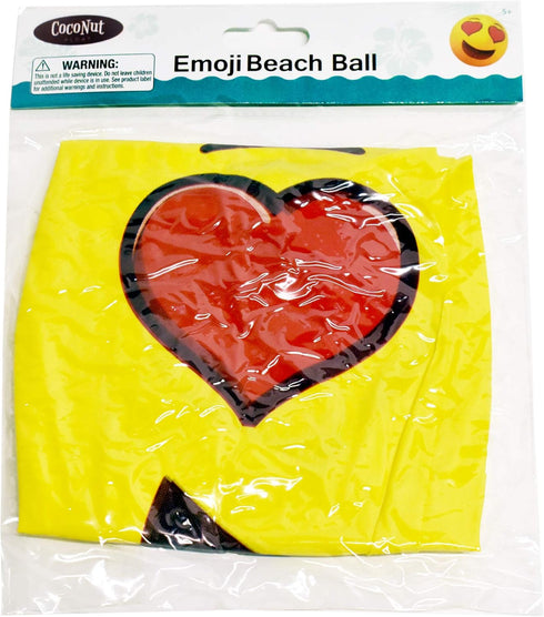 Coconut Float Emoji Beach Balls - 18 Inch Inflatable Balls for Summer Parties & Swim Events