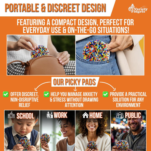 VarietyFidgets (2 Pack, 10 cm) Picky Pad | Skin Picking Fidget Toys for Anti Skin Picking, Trichotillomania Fidget Toys