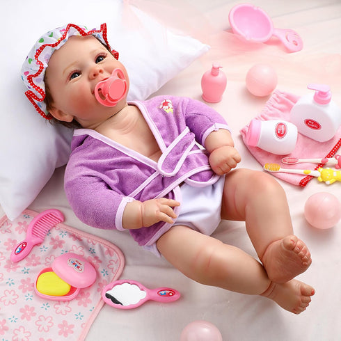 21 Pcs Baby Doll Accessories Diaper Bag Set with Feeding and Caring Accessories for Boys Girls Birthday Gifts