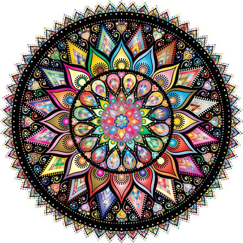Bgraamiens Puzzle - Geometric Colorful Mandala - 1000 Pieces Creative Round Blue Board Jigsaw