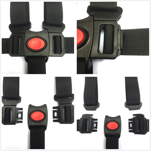 Seat Belt by AT - 5/3/2 Point Adjustable for Baby Kid Safe Strap for Stroller High Chair (Includes Shoulder Pads &