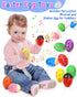 9 Pack Wooden Percussion Musical Shake Easter Eggs with Toys Inside, Montessori Gifts for Kids Ages 3-5