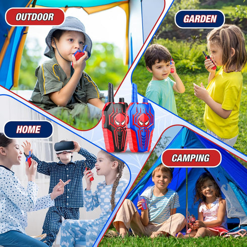 Spider Walkie Talkies for Kids Ages 3-8, 2 Pack Camping 2 Way Radio Outdoor Toy Birthday Gift for Boys
