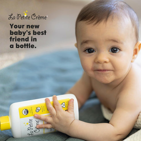 (8 oz) La Petite Creme French Premium Liniment Baby Lotion - Diaper Cream Alternative to Wet Wipes - Gentle Moisturizer