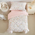 4 Set Set Set DuShow Floral Piece Girls Toddler Bed Comforter Pink Flower Reversible Toddler Bedding Soft Baby Crib Bed