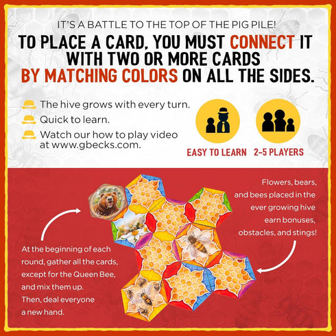 Assets 2-5 7+ Grandpa Beck's Games The Bears and The Bees | Strategic Tile Laying Card Game for Kids, Teens, Family