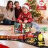 Set Christmas Train for around under The Tree, Electric Christmas Tree Train with Remote Sound Smoke Light, Steam