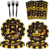 LetDec 132 3rd Pcs Construction Birthday Party Supplies Dump Truck Theme Three Tableware Includes Hanging Swirl