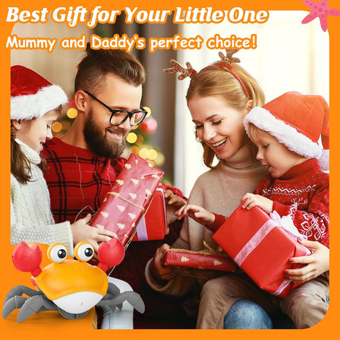 Crawling Crab Baby Toy, Light-Up Tummy Time Toy for Newborns, Dancing Moving Crab with Music