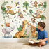 0-12 Baby Animal Wall Decals for Nursery: Jungle Safari Theme Kids Room Decor with Peel and Stick Removable Vinyl Wall