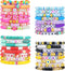 LUYI 32 Pcs Preppy Jewelry Bracelets for Women, Colorful Clay Bead Stackable Friendship Bracelets