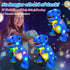 12" Cuteoy Light-up Singing Plush Blue Dinosaur LED Musical Stuffed Animal T-Rex Adjustable Volume Lullaby Plushies
