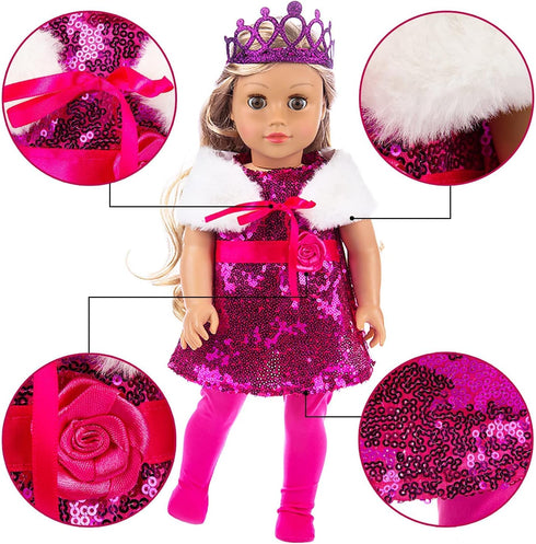 ZITA ELEMENT 24 Pcs American Doll Clothes for 18 Inch Dolls - Clothing Outfits, Dresses, Swimsuits