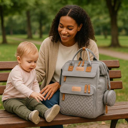 Backpack Backpack, Baby Diaper Bag with Changing Station, Waterproof Diaper Bag for Mom/Dad, Baby Shower Gifts, w/USB