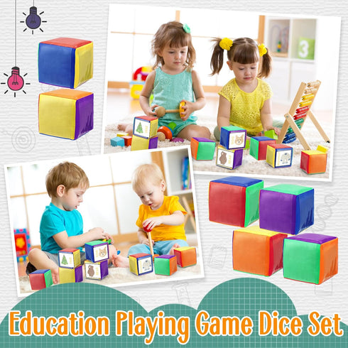Yilloog 8 Pcs DIY Photo Pocket Dice, Large Clear Foam Dice for Classroom Education Playing Game Cubes