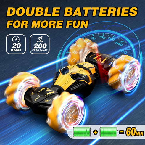 8-12, 4WD 2.4Ghz 4-7 8-12 Remote Control Car for Boys Gesture Sensing RC Stunt Car with Lights Music Sprayer RC Cars