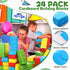 24 Pack Large Cardboard Building Blocks for Kids, Jumbo Stacking Game, 9.8" x 4.7" x 2.8"