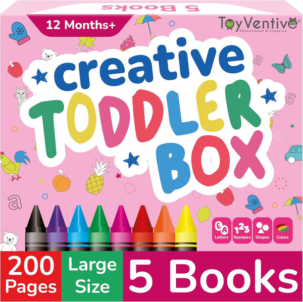 TOYVENTIVE Toddler Coloring Books & Crayons, Toys & Birthday Gifts for 1+,2,3,4