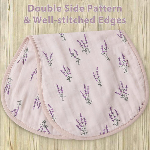 LifeTree Muslin Baby Burp Cloths - Ultra Soft 2 Pack Organic Cotton Large 22'' by 10'' Absorbent Milk Spit Up Rags