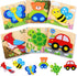 Magifire Wooden Puzzles for Toddlers 1-3, Set of 6 Montessori Baby Puzzles with Storage Bag