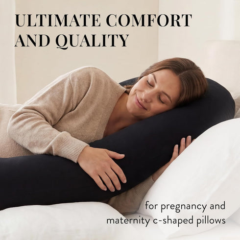 100% 60 25 Betty Dain Stretch Jersey Pregnancy/Maternity Pillowcase C-Shape Compatible, Pillowcase Replacement, Cotton