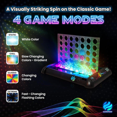Glowsphere 4 6 2 Glow in a Row Light-Up in a Row Board Game, Strategy Games for Kids Ages and Above, Player Game