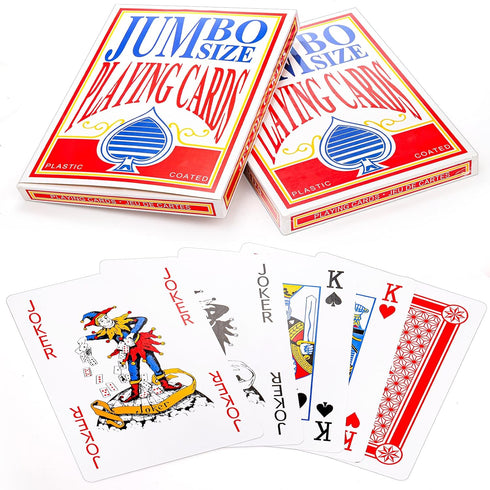 Yopay 2 Pack Jumbo Giant Playing Cards - Oversized Poker Deck for Casino Theme Party Decoration, 8 X 11in